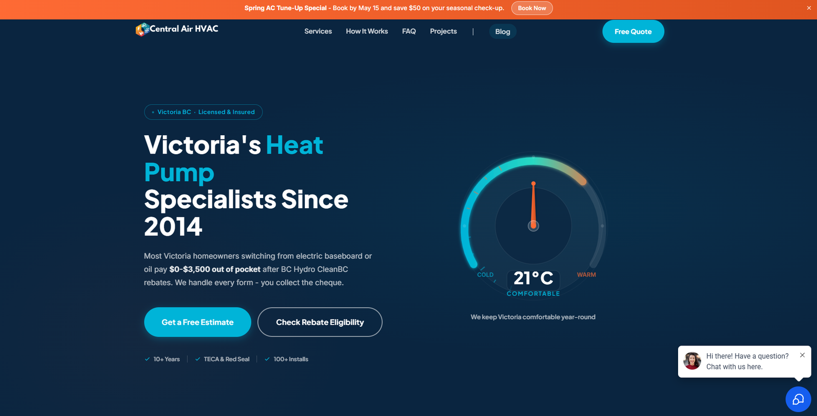 Central Air HVAC website